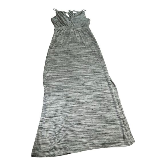 Banana Republic Womens Dress Maxi Halter Tie Neck Sz Xxs Heathered Gray Keyhole - Picture 9 of 15